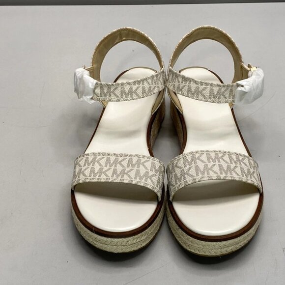 NEW MICHAEL KORS Richie Signature Logo Espadrille Sandals Vanilla Size 9.5W - Picture 7 of 8